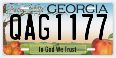 GA license plate QAG1177