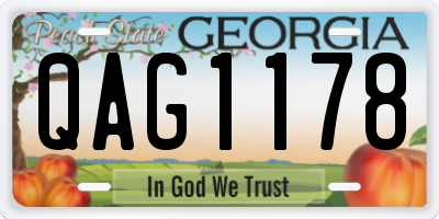 GA license plate QAG1178