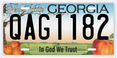 GA license plate QAG1182