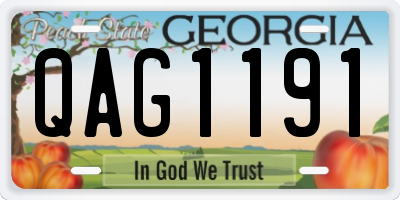 GA license plate QAG1191