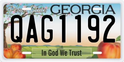 GA license plate QAG1192