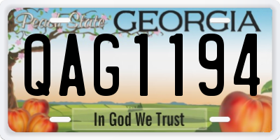 GA license plate QAG1194
