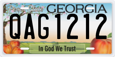 GA license plate QAG1212