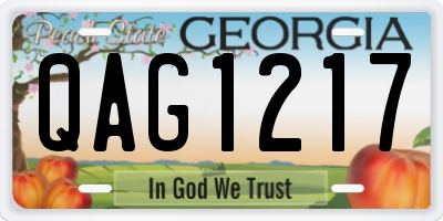 GA license plate QAG1217