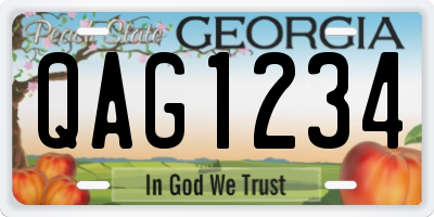 GA license plate QAG1234
