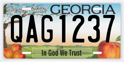 GA license plate QAG1237