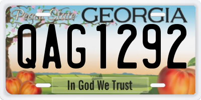 GA license plate QAG1292