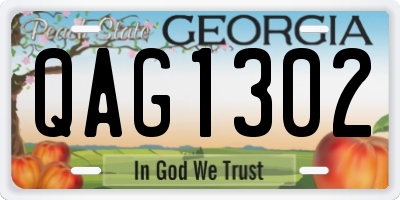 GA license plate QAG1302