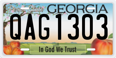 GA license plate QAG1303