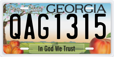 GA license plate QAG1315