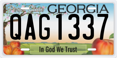 GA license plate QAG1337