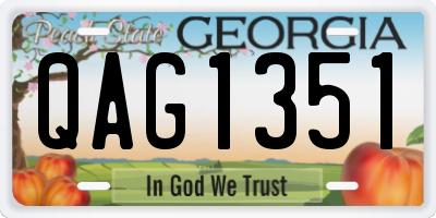 GA license plate QAG1351