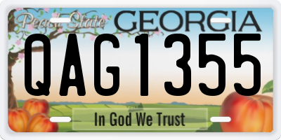 GA license plate QAG1355