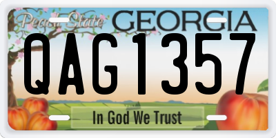 GA license plate QAG1357