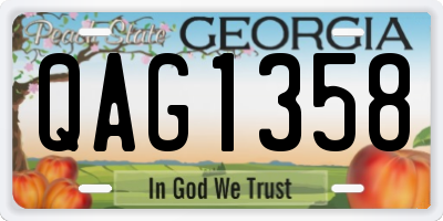 GA license plate QAG1358