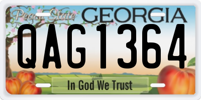 GA license plate QAG1364