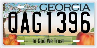 GA license plate QAG1396