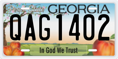 GA license plate QAG1402