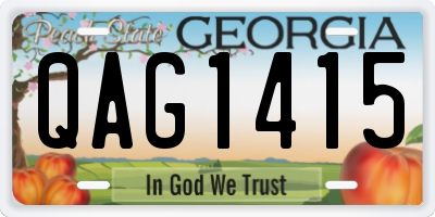 GA license plate QAG1415