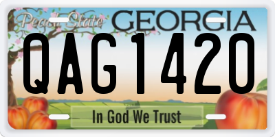 GA license plate QAG1420