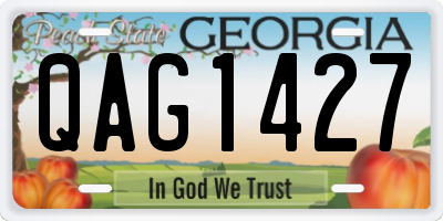 GA license plate QAG1427