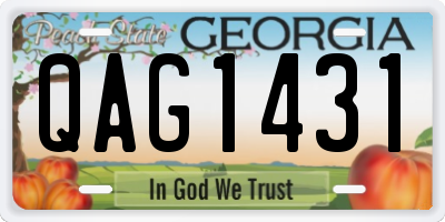 GA license plate QAG1431