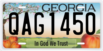 GA license plate QAG1450