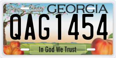 GA license plate QAG1454