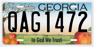GA license plate QAG1472