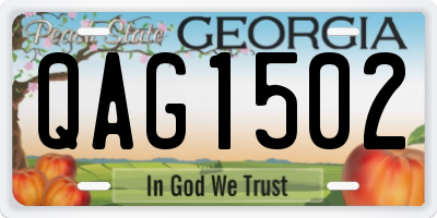 GA license plate QAG1502