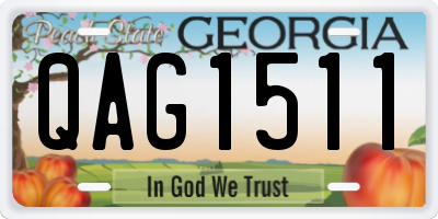 GA license plate QAG1511