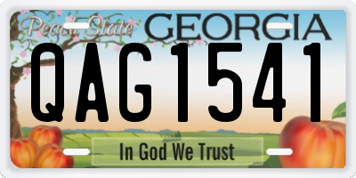 GA license plate QAG1541