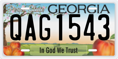 GA license plate QAG1543
