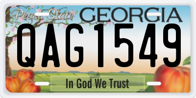 GA license plate QAG1549