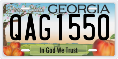 GA license plate QAG1550