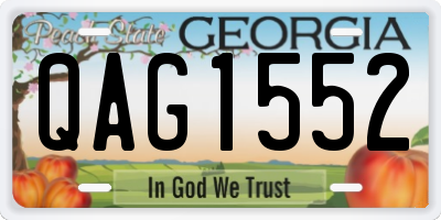 GA license plate QAG1552