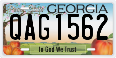 GA license plate QAG1562