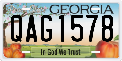 GA license plate QAG1578