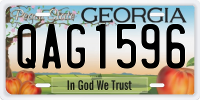 GA license plate QAG1596