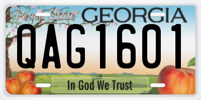 GA license plate QAG1601