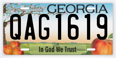 GA license plate QAG1619