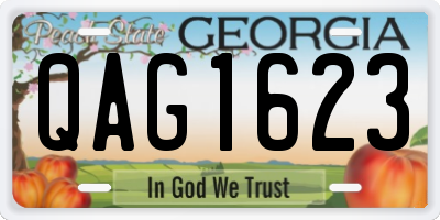 GA license plate QAG1623