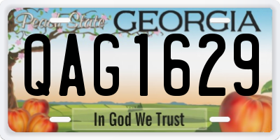 GA license plate QAG1629