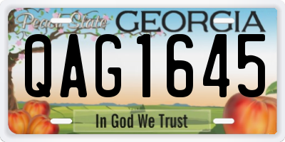 GA license plate QAG1645