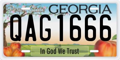 GA license plate QAG1666