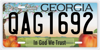 GA license plate QAG1692