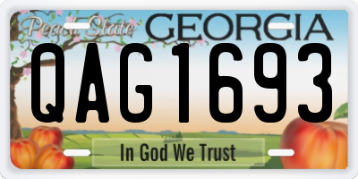 GA license plate QAG1693