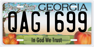GA license plate QAG1699