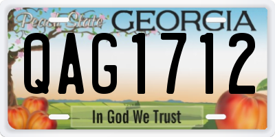 GA license plate QAG1712