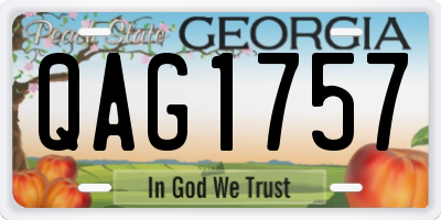 GA license plate QAG1757